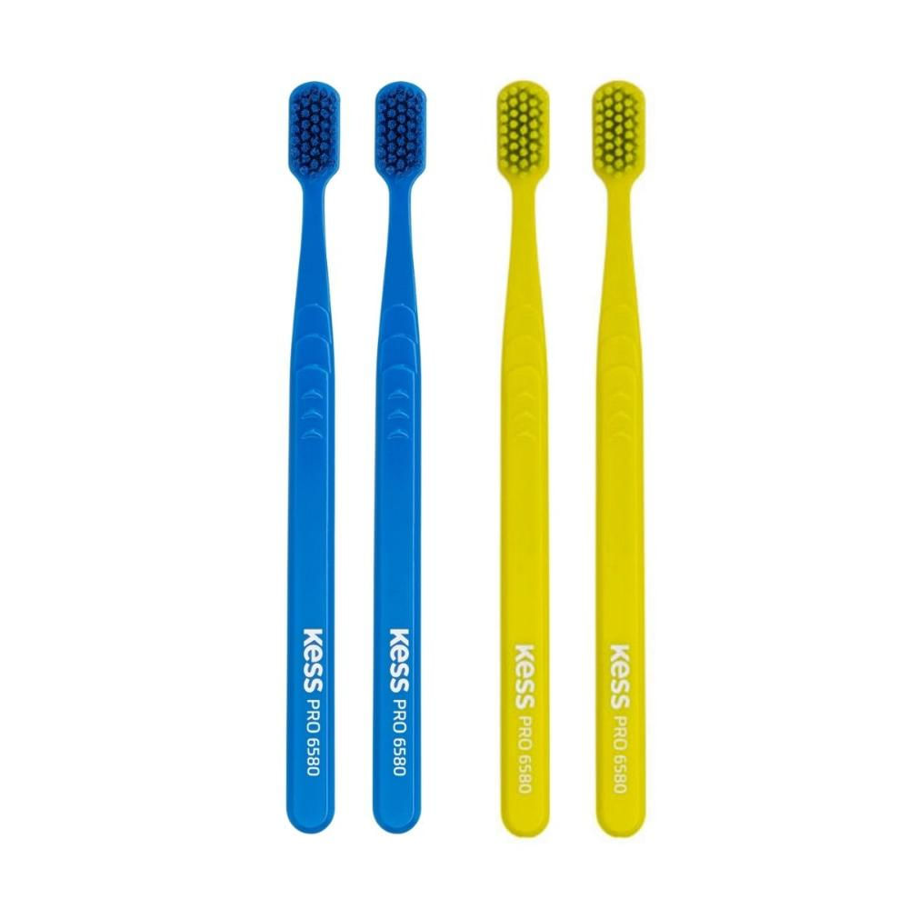 Kit Escova Dental Extra Macias Kess Pro Belliz Azul/verde C/4 Un