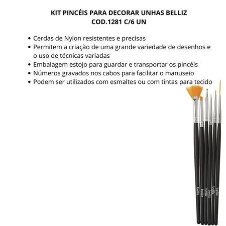 Kit-Pincéis-Para-Decorar-Unhas-Belliz-Cod.1281-C/6-Un--2