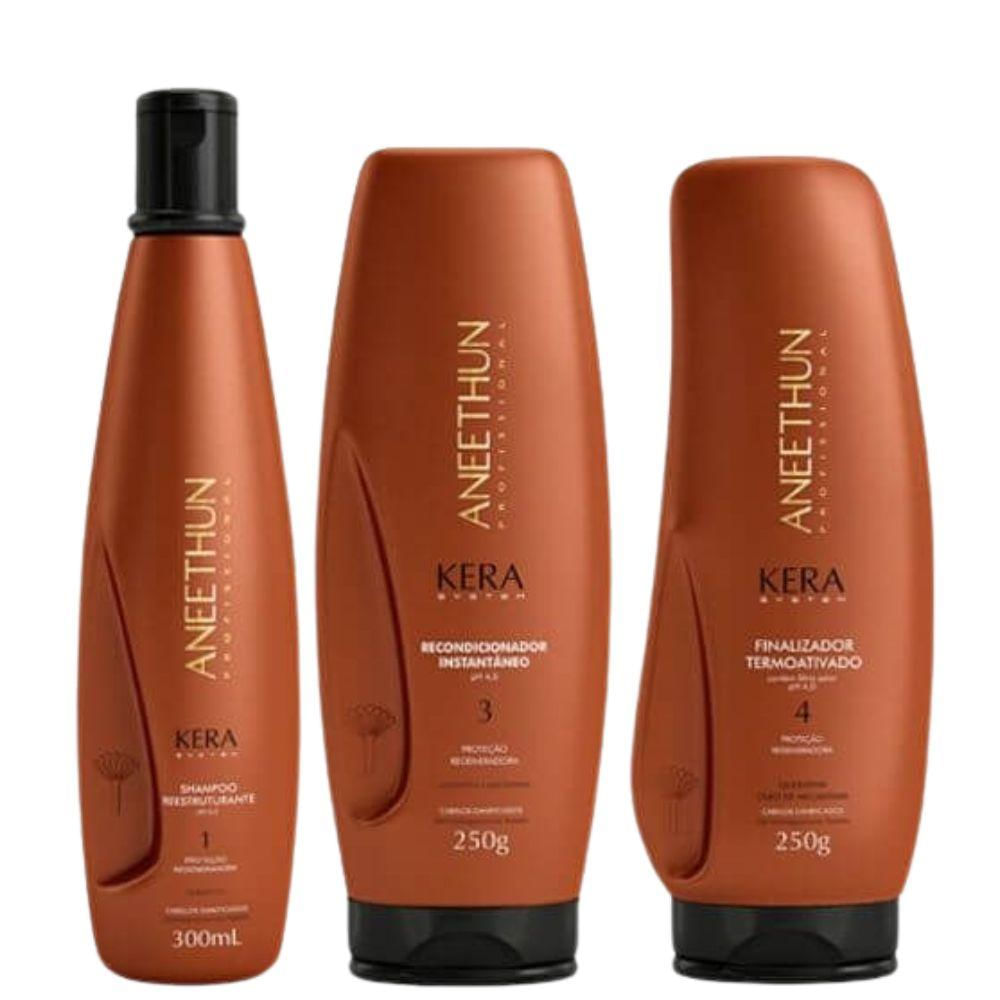Aneethun Kera Shampoo 300ml + Máscara 250g + Leave in 250g