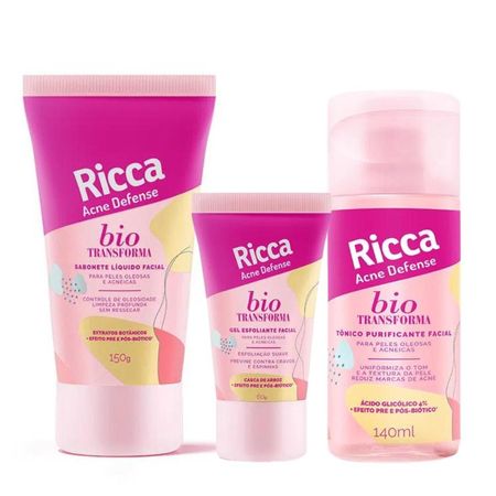 Kit-Ricca-Belliz-Bio-Transforma-Acne-Defense---Sabonete-Líquido-+-Gel-Esfoliante-+-Tônico-Purificante--1