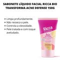Sabonete Líquido Facial Ricca Belliz Bio Transforma Acne Defense 150g
