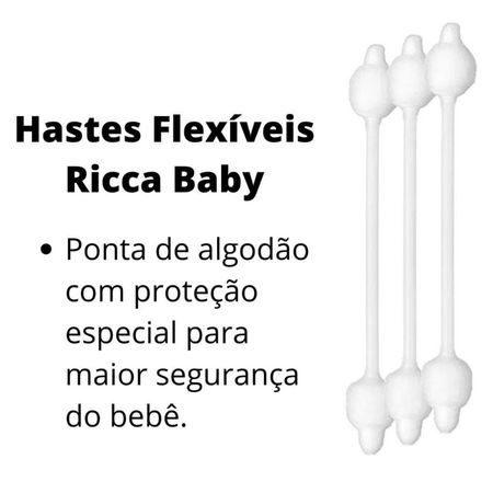 Kit-Hastes-Flexíveis-Ricca-Baby-Com-Ponta-de-Algodão--com-6-Unidades--2