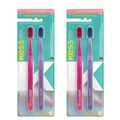 Kit Escova Dental Extra Macias Kess Pro Belliz Rosa/roxo com 2 Pack