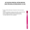 Kit Escova Dental Extra Macias Kess Pro Belliz Rosa/roxo com 2 Pack