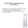 Kit Escova Dental Compact Macia Kess Belliz Azul com 2 Escovas