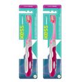 Kit Escova Dental Compact Macia Kess Belliz Rosa com 2 Escovas