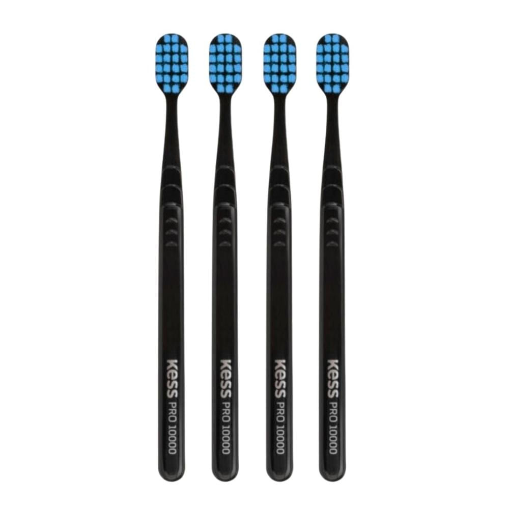 Kit Escova Dental Extra Macia Kess Pro 10k Belliz Azul com 4 Unidades