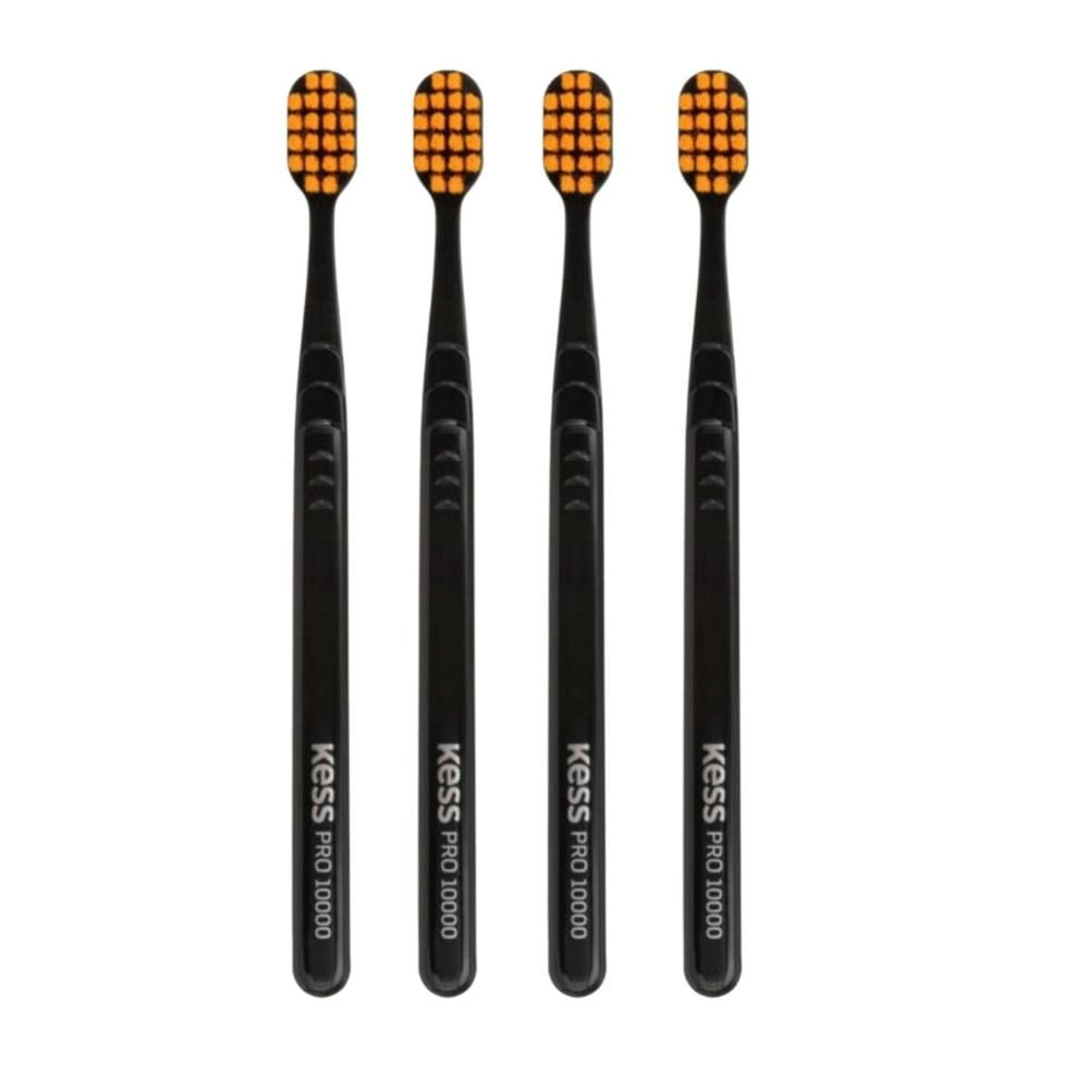 Kit Escova Dental Extra Macia Kess Pro 10k Belliz Laranja com 4 Unidades