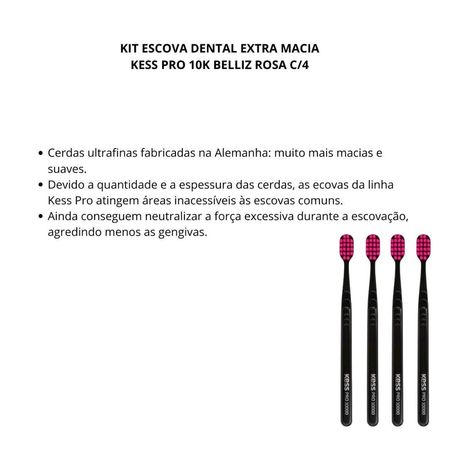 Kit-Escova-Dental-Extra-Macia-Kess-Pro-10k-Belliz-Rosa-com-4-Unidades--2