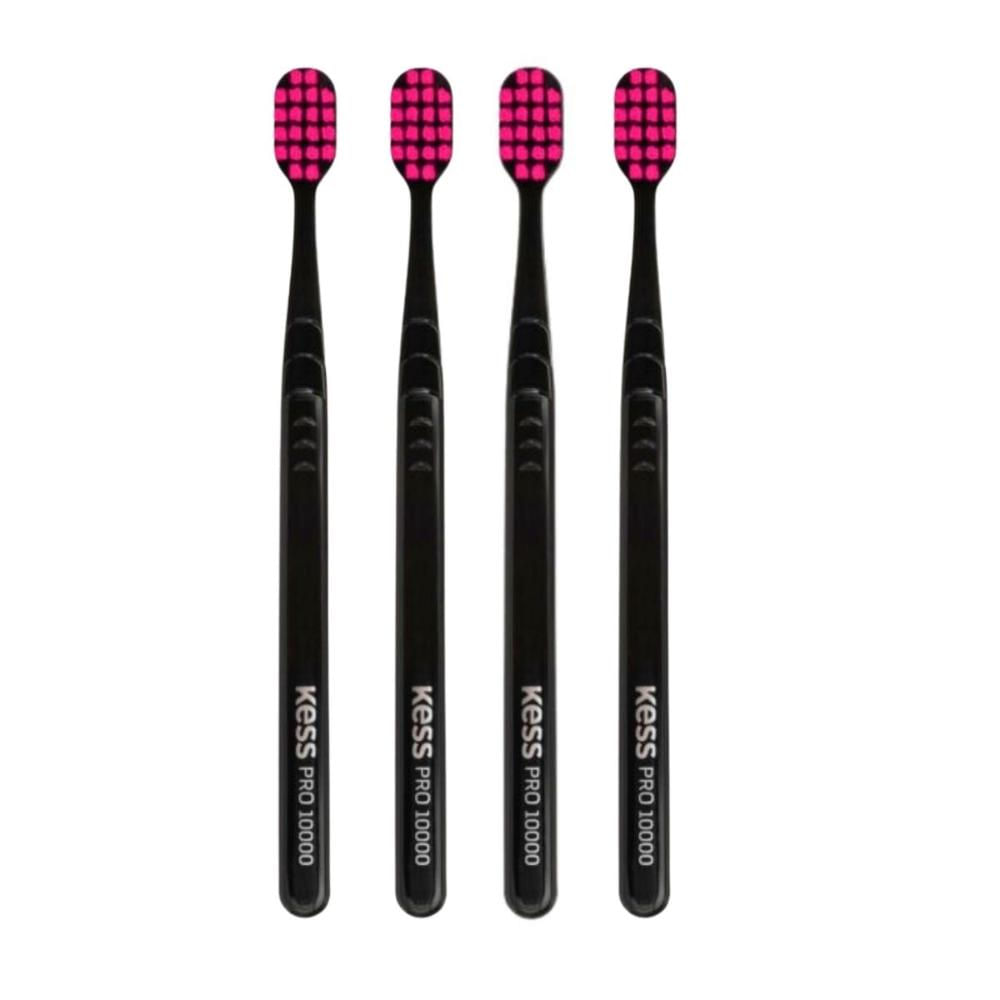 Kit Escova Dental Extra Macia Kess Pro 10k Belliz Rosa com 4 Unidades
