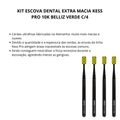Kit Escova Dental Extra Macia Kess Pro 10k Belliz Verde com 4 Unidades