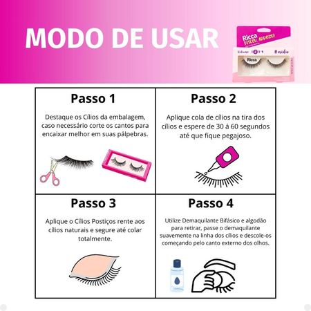 Cílios-Postiços-Ricca-Belliz-Piscou,Arrasou-Vol:2-Médio--5