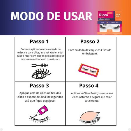 Cílios-Postiços-Ricca-Belliz-Fox-Eyes-Super-Fox-Vol:3-Médio--5