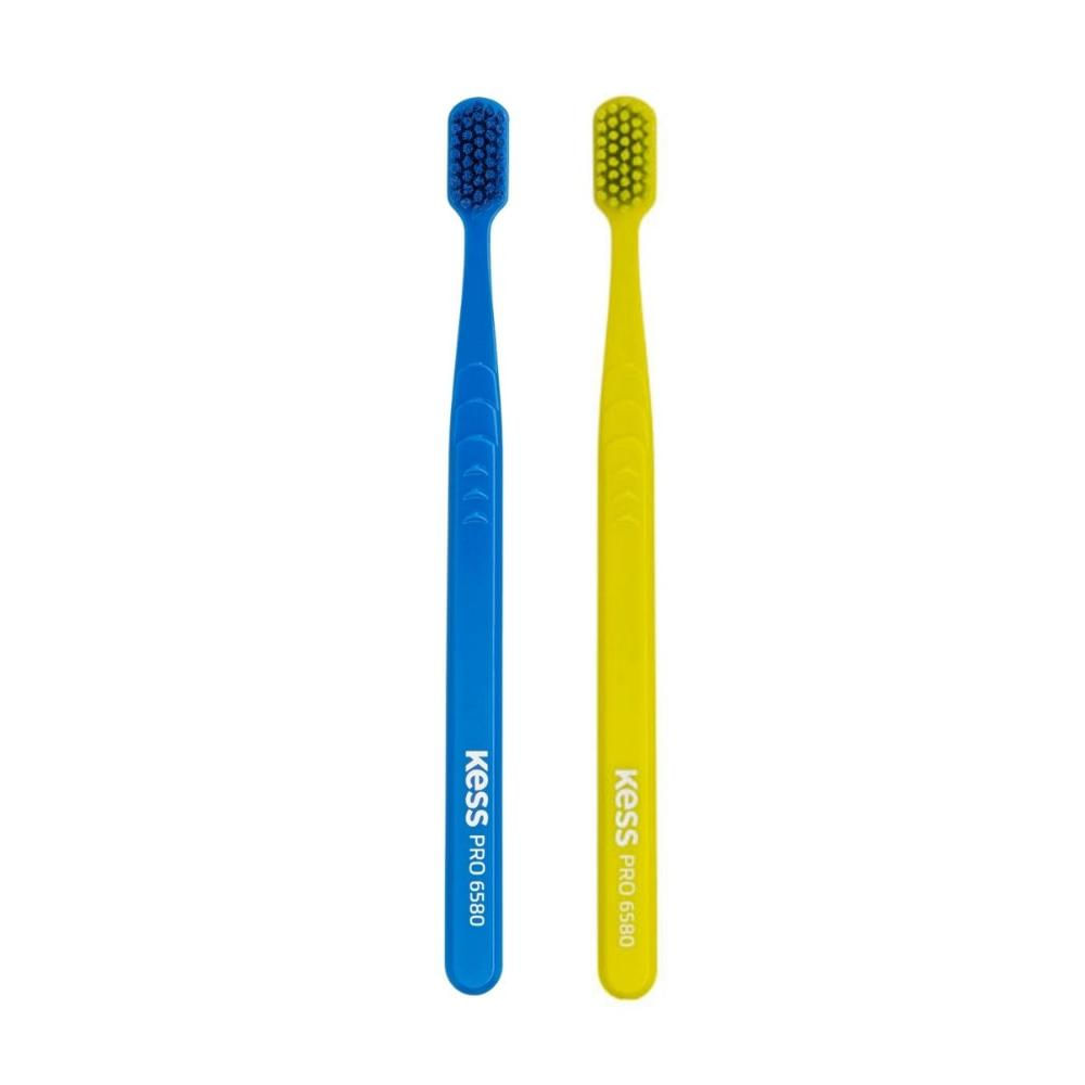 Kit Escova Dental Extra Macias Kess Pro Belliz Azul/Verde com 2 Unidades