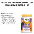 Creme Para Pentear Salon Line Brilho Umidificado 1kg