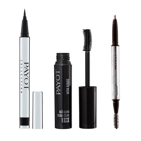 Kit-maquiagem-Payot-Caneta-Delineadora-Silver-Preta-+-Lapiseira-Sobrancelha-Castanho-Escuro-+-Máscara-para-Cilios-5-em-1-Volume--1