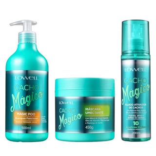 Kit Lowell Cacho Mágico Shampoo 500ml + Máscara 450g + Fluído Ativador de Cachos 200ml