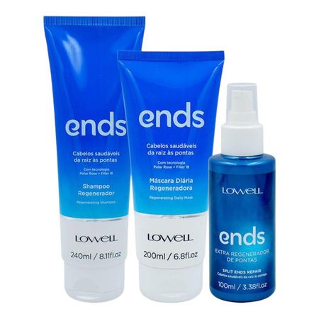 Kit-Lowell-Ends-Regenerador-Shampoo-240ml-+-Máscara-200ml-+-Reparador-100ml--1