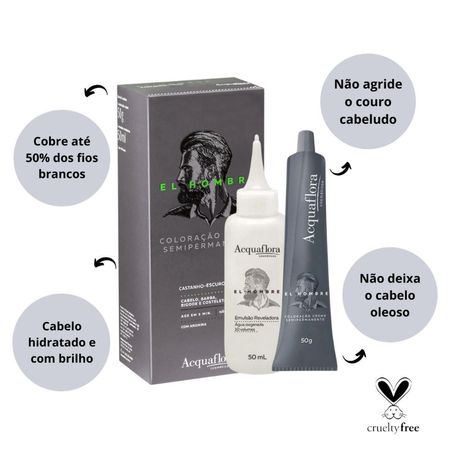 Coloração-Creme-Semipermanente-Acquaflora-El-Hombre-Castanho-escuro--2