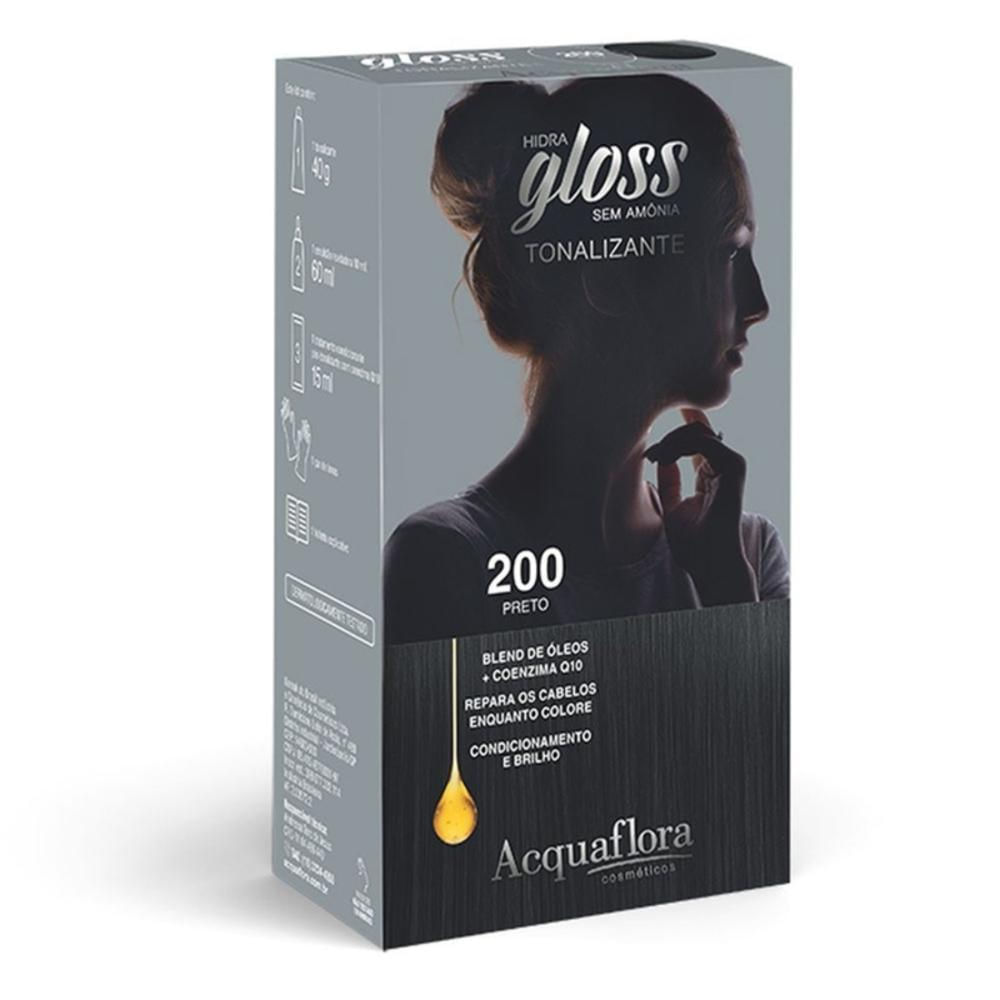 Tonalizante Acquaflora Hidra Gloss 200 Preto