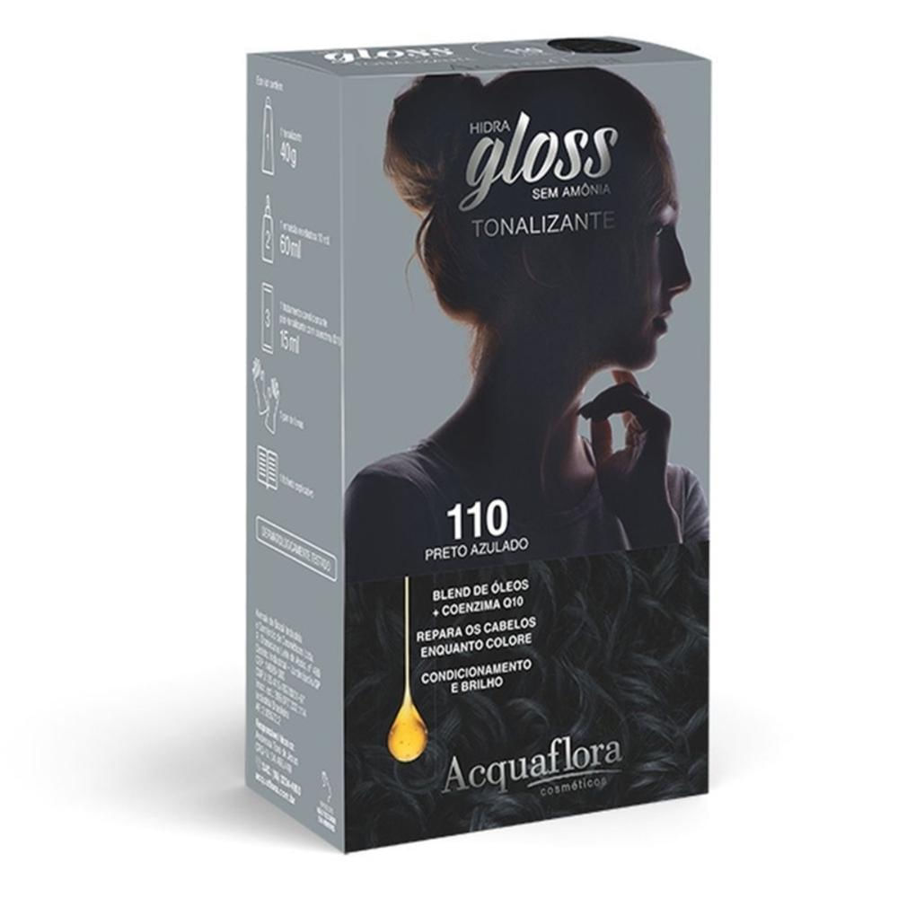 Tonalizante Acquaflora Hidra Gloss 110 Preto Azulado