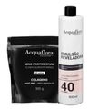 Kit Pó Descolorante + Emulsão Reveladora Acquaflora Volume 40 900ml