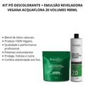 Kit Pó Descolorante + Emulsão Reveladora Vegana Acquaflora 20 Volumes 900ml