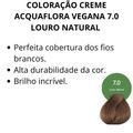 Coloração Creme Acquaflora Vegana 7.0 Louro Natural 60g