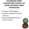 Coloração Creme Acquaflora Vegana 7.44 Louro Natural Cobre Intenso 60g