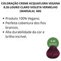 Coloração Creme Acquaflora Vegana 8.26 Louro Claro Violeta Vermelho (marsala)  60g