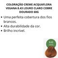 Coloração Creme Acquaflora Vegana 8.43 Louro Claro Cobre Dourado 60g