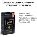 Coloração Creme Acquaflora Kit Hidra Gloss 1.0 Preto
