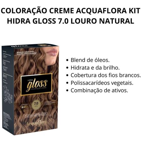 Coloração-Creme-Acquaflora-Kit-Hidra-Gloss-7.0-Louro-Natural--2