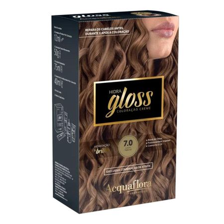 Coloração-Creme-Acquaflora-Kit-Hidra-Gloss-7.0-Louro-Natural--1