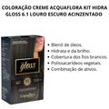 Coloração Creme Acquaflora Kit Hidra Gloss 6.1 Louro Escuro Acinzentado