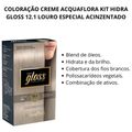 Coloração Creme Acquaflora Kit Hidra Gloss 12.1 Louro Especial Acinzentado