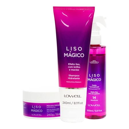 Kit-Lowell-Liso-Mágico---Shampoo-240ml-+-Máscara-240g-+-Fluído-200ml--1