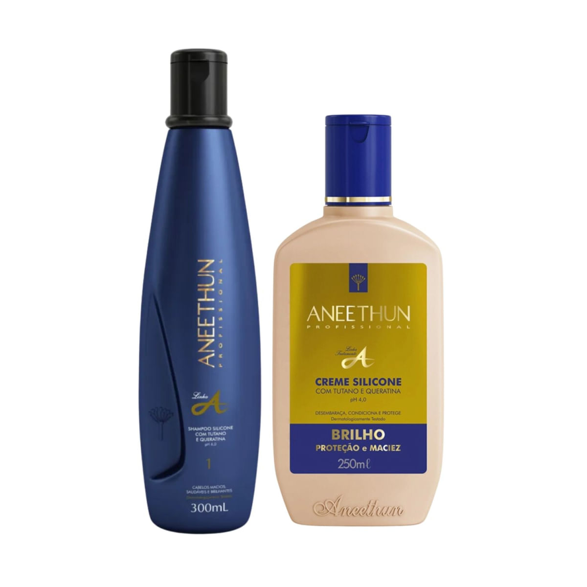 Kit Aneethun Linha A Shampoo 300ml, Creme de Silicone 250ml (2 produtos)