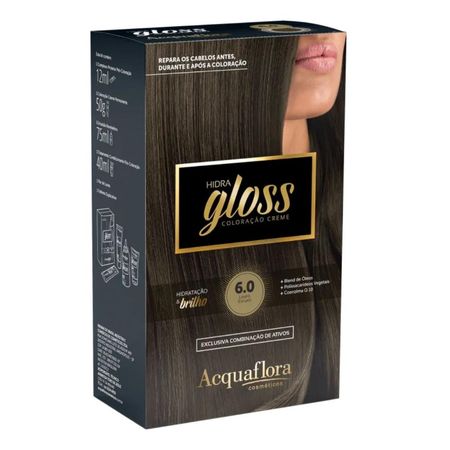 Coloração-Creme-Acquaflora-Kit-Hidra-Gloss-6.0-Louro-Escuro--1