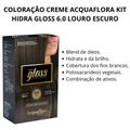 Coloração Creme Acquaflora Kit Hidra Gloss 6.0 Louro Escuro