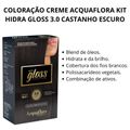 Coloração Creme Acquaflora Kit Hidra Gloss 3.0 Castanho Escuro