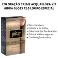Coloração Creme Acquaflora Kit Hidra Gloss 12.0 Louro Especial