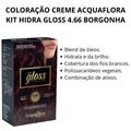Coloração Creme Acquaflora Kit Hidra Gloss 4.66 Borgonha