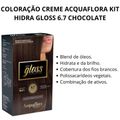 Coloração Creme Acquaflora Kit Hidra Gloss 6.7 Chocolate