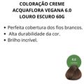 Coloração Creme Acquaflora Vegana 6.0 Louro Escuro 60g