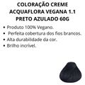 Coloração Creme Acquaflora Vegana 1.1 Preto Azulado 60g