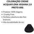 Coloração Creme Acquaflora Vegana 2.0 Preto 60g
