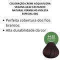 Coloração Creme Acquaflora Vegana 44.62 Castanho Natural Vermelho Violeta Especial 60g