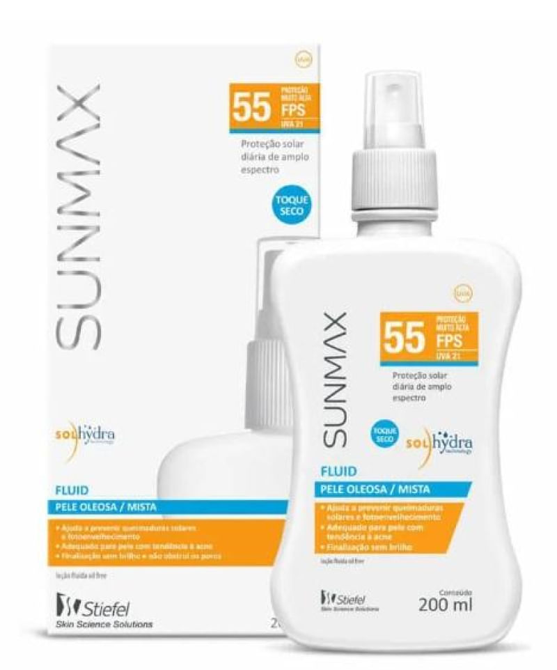 Protetor Solar Sunmax Fluid FPS55 200ml