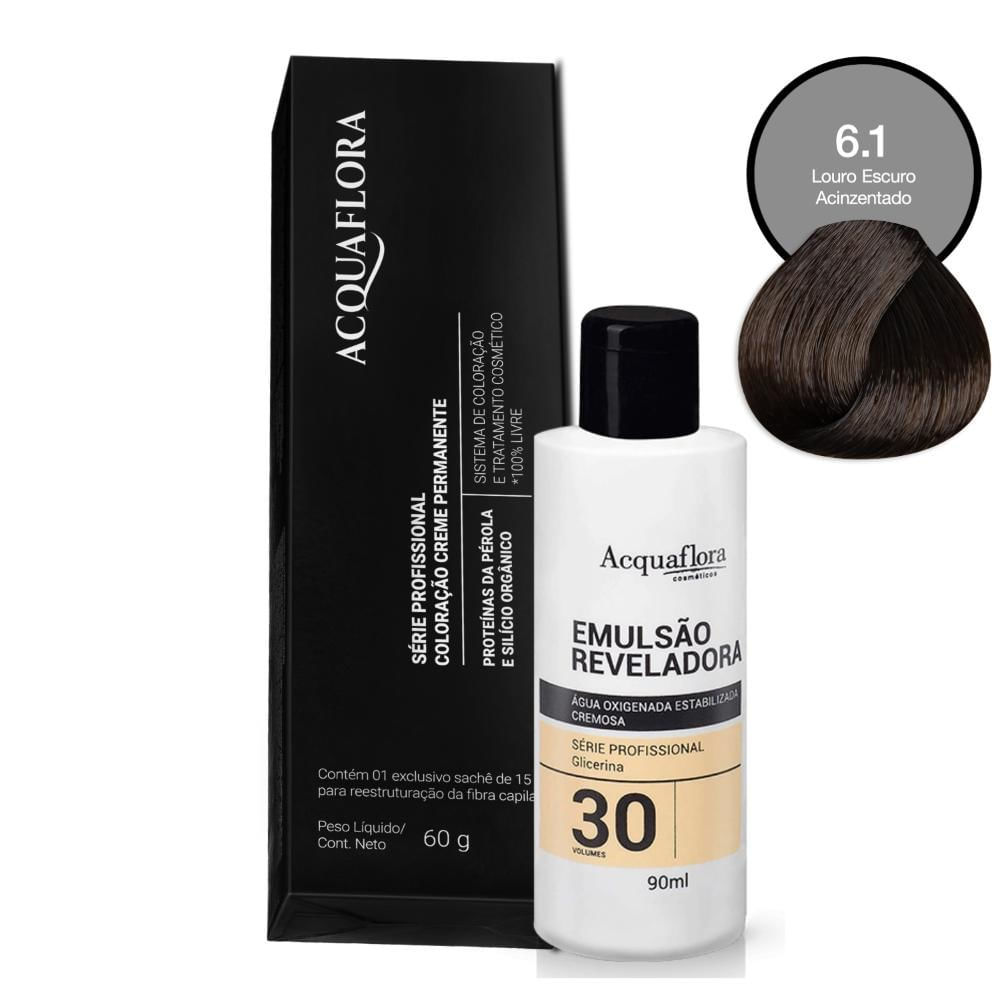 Coloração Acquaflora 6.1 60g + Água Oxigenada 30 Volumes 90ml